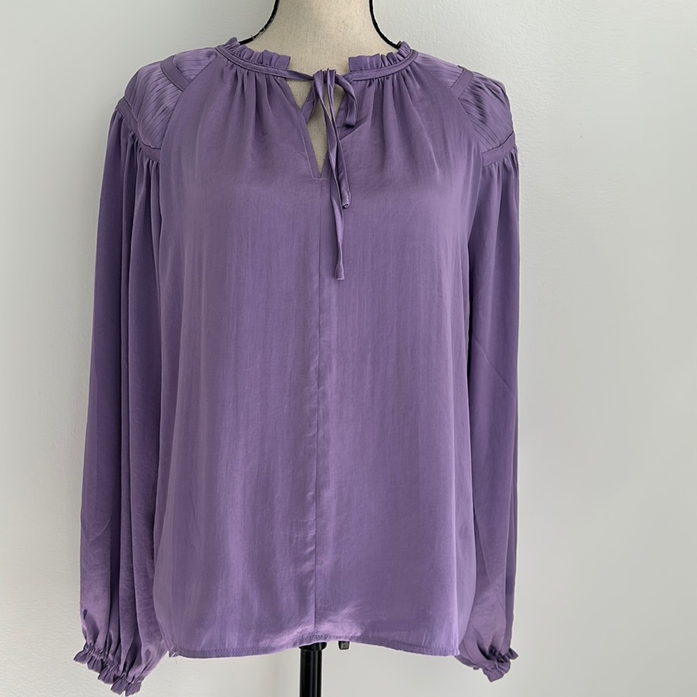 Philosophy Long Sleeves Pleated Shoulders Top